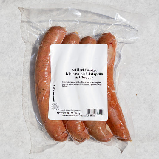 Beef Kielbasa Sausage - Jalapeno Cheddar
